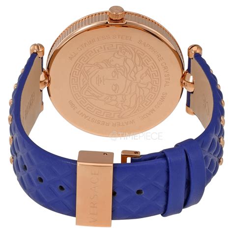 versace vk704 0013|Versace VK704 0013 Women's Vanitas Leather Blue Dial .